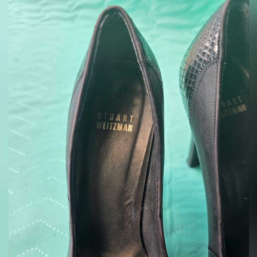 Stuart Weitzman black patchwork leather pumps hee… - image 9